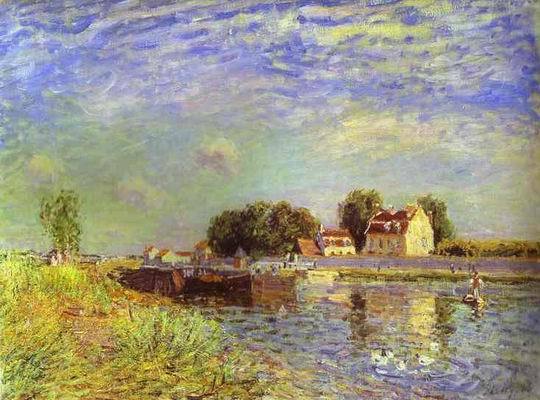 The Canal du Loing at St. Mammes. 1885 by Alfred Sisley Oil Painting reproduction