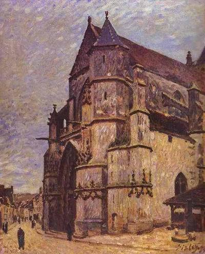 The Church at Moret, Winter. 1893-94 by Alfred Sisley Oil Painting reproduction