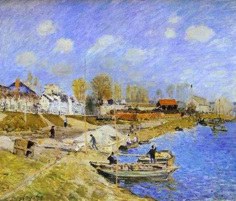 Sand on the Quayside, Port Marly. 1875  by Alfred Sisley Oil Painting reproduction
