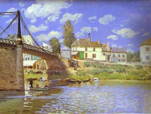 Bridge at Villeneuve la Garenne. 1872  by Alfred Sisley Oil Painting reproduction