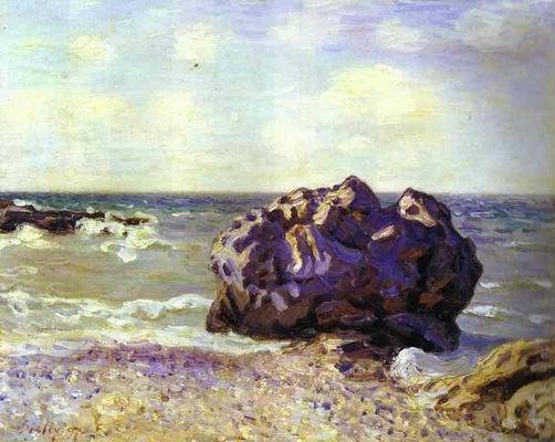 Langland Bay, Storr's Rock   Morning. 1897  by Alfred Sisley Oil Painting reproduction