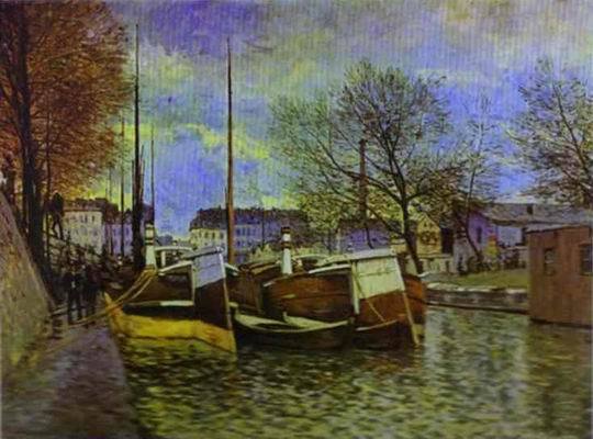 The St. Martin Canal in Paris. 1870 by Alfred Sisley Oil Painting reproduction