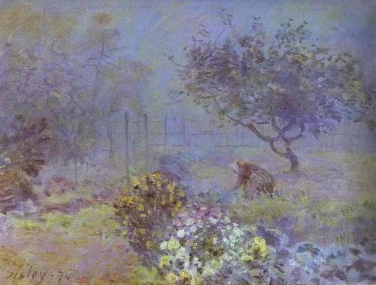 Foggy Morning, Voisins. 1874 by Alfred Sisley Oil Painting reproduction