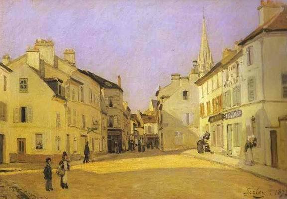 Square in Argenteuil (rue de la Chaussée). 1872 by Alfred Sisley Oil Painting reproduction
