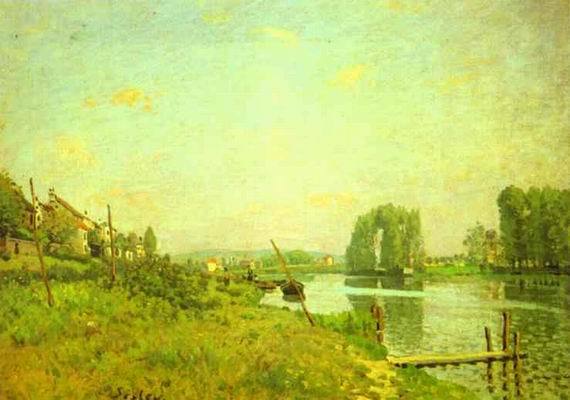  The Ile Saint Denis. c.1872 by Alfred Sisley Oil Painting reproduction