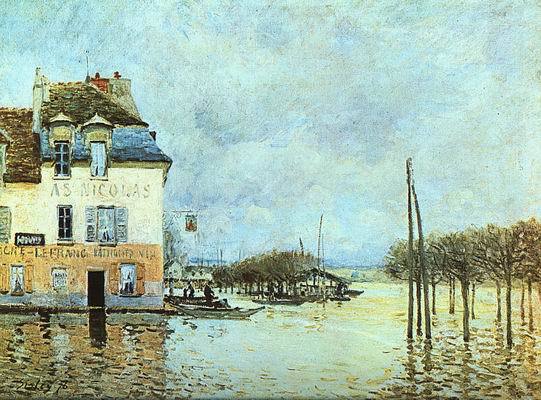 Flood at Port Marly. 1876 by Alfred Sisley Oil Painting reproduction