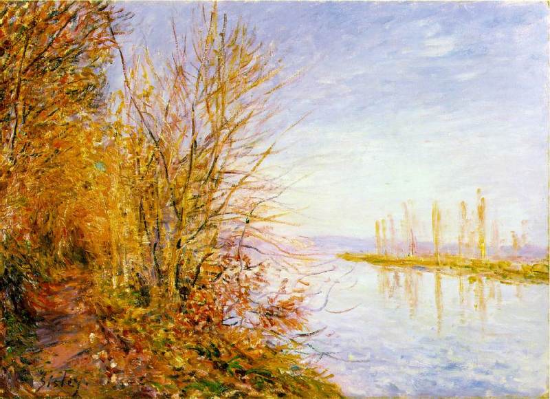 The Chemin de By through Woods at Roches Courtaut,St. Martin's Summer  1880 by Alfred Sisley Oil Painting reproduction
