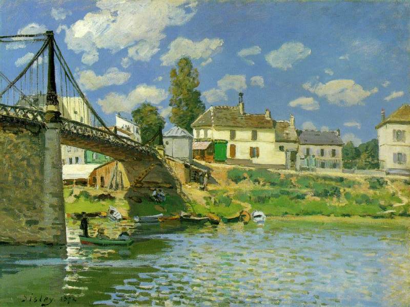 Bridge at Villeneuve la Garenne  1872 by Alfred Sisley Oil Painting reproduction