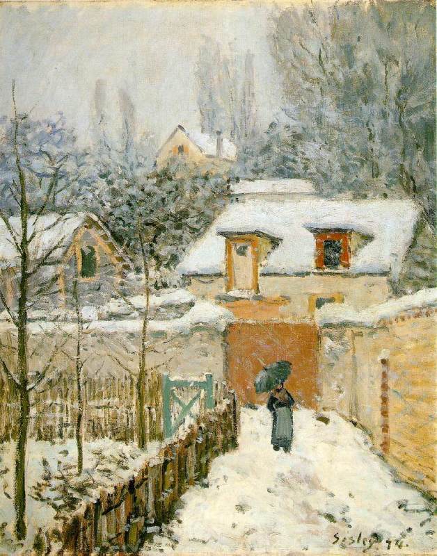 Snow at Louveciennes  1874  by Alfred Sisley Oil Painting reproduction