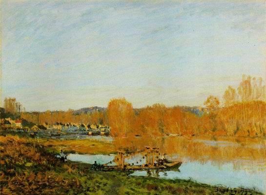 L'automne, Bords de la Seine pres Bougival.Autumn, Banks of the Seine near Bougival.1873  by Alfred Sisley Oil Painting reproduction