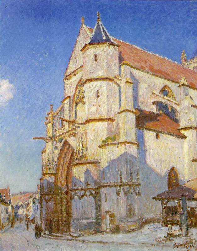 The Church at Moreth  1894  by Alfred Sisley Oil Painting reproduction