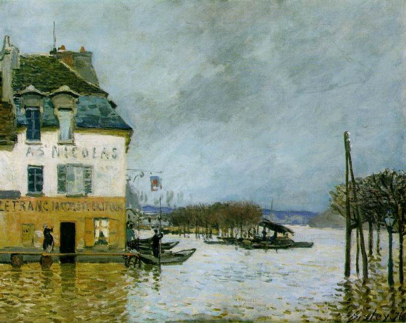 Flood at Port Marly  1876  by Alfred Sisley Oil Painting reproduction