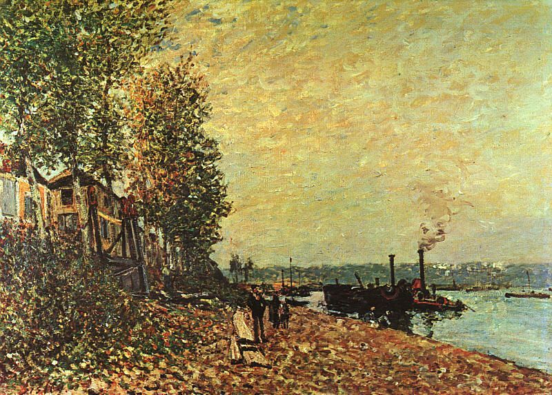 The Tugboat, 1883 by Alfred Sisley Oil Painting reproduction