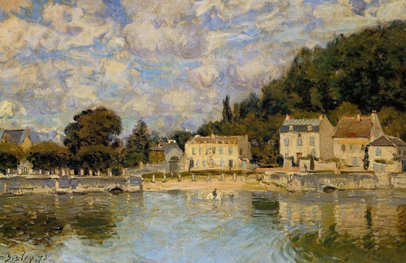 Horses Being Watered at Marly le Roi  by Alfred Sisley Oil Painting reproduction
