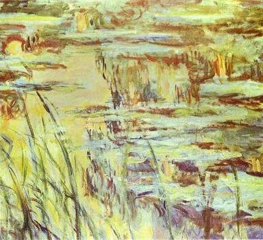 Reflets sur l'eau. c.1917 by  Claude Monet Oil Painting reproduction