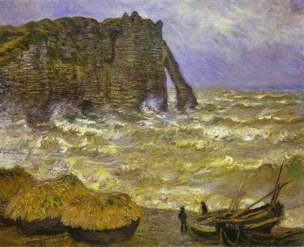 Rough Sea at  Etretat. 1883  by  Claude Monet Oil Painting reproduction