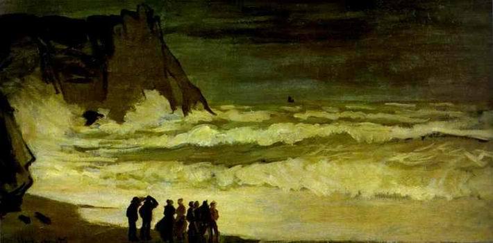 Rough Sea at  Etretat. c. 1868-1869  by  Claude Monet Oil Painting reproduction