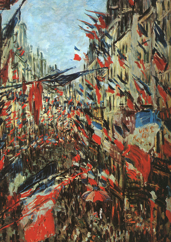  Rue Montargueil with Flags, 1878 by  Claude Monet Oil Painting reproduction