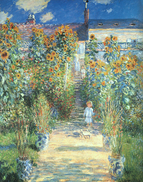 The Artist's Garden at Vétheuil, 1880 by  Claude Monet Oil Painting reproduction