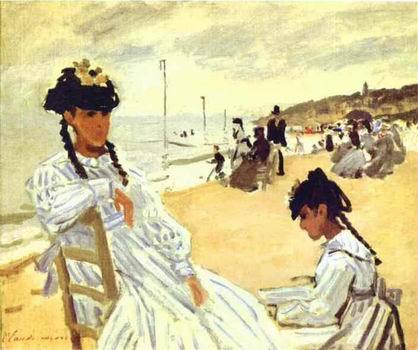 On the Beach at Trouville. 1870 by  Claude Monet Oil Painting reproduction