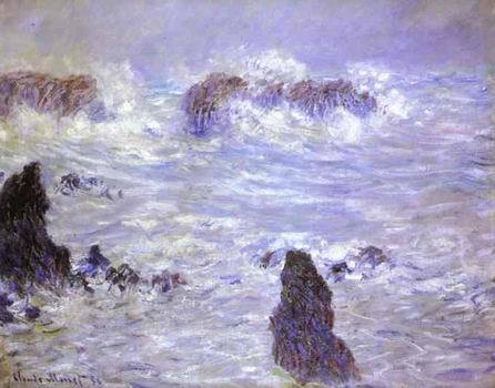 Storm, Coast at Belle-Ile. 1886  by  Claude Monet Oil Painting reproduction