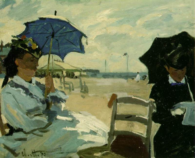 The Beach at Trouville  1870  by  Claude Monet Oil Painting reproduction