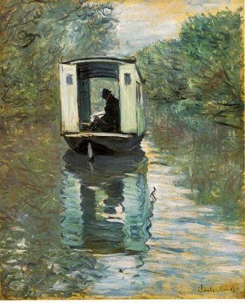  The Boat Studio  (Le bateau-atelier).  1876 by  Claude Monet Oil Painting reproduction