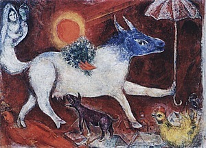 Cow with Parasol, 1946 by Marc Chagall Oil Painting reproduction