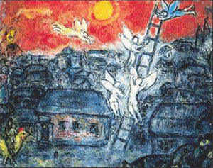 Jacob's Ladder  by Marc Chagall Oil Painting reproduction