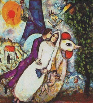 Les Fiances de la Tour Eiffel by Marc Chagall Oil Painting reproduction