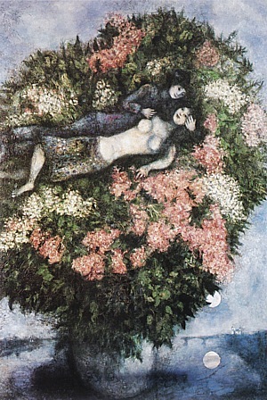 Lovers in the Lilacs, 1930 by Marc Chagall Oil Painting reproduction