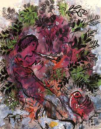 Boy with Flowers  by Marc Chagall Oil Painting reproduction