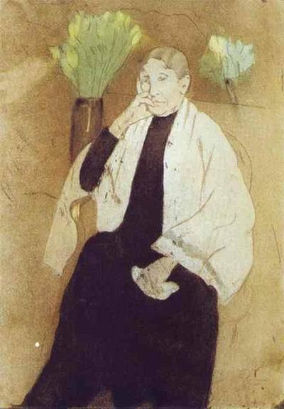 A Portrait of the Artist's Mother. c.1889-1890 by Mary Cassatt Oil Painting reproduction