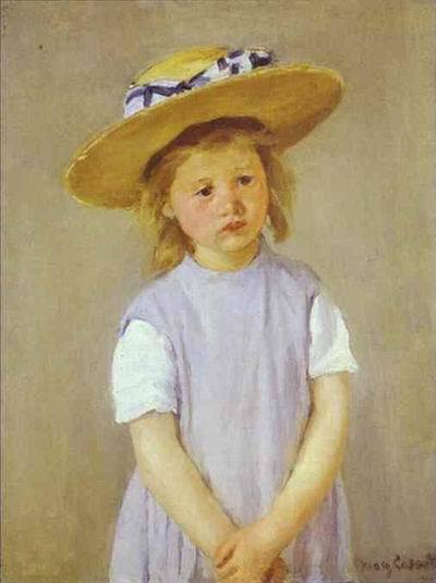 Child in aStraw Hat. c. 1886  by Mary Cassatt Oil Painting reproduction