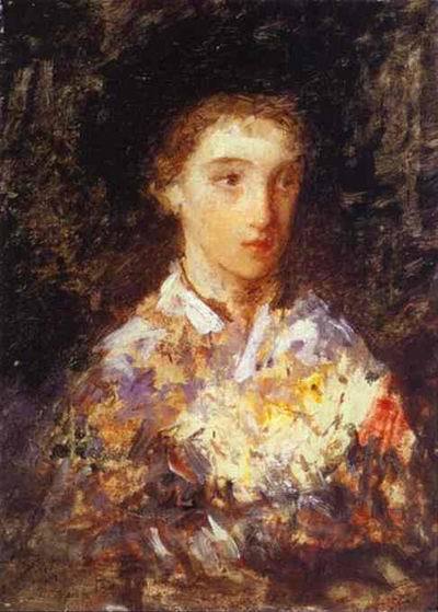 Head of a Young Girl. c.1876  by Mary Cassatt Oil Painting reproduction
