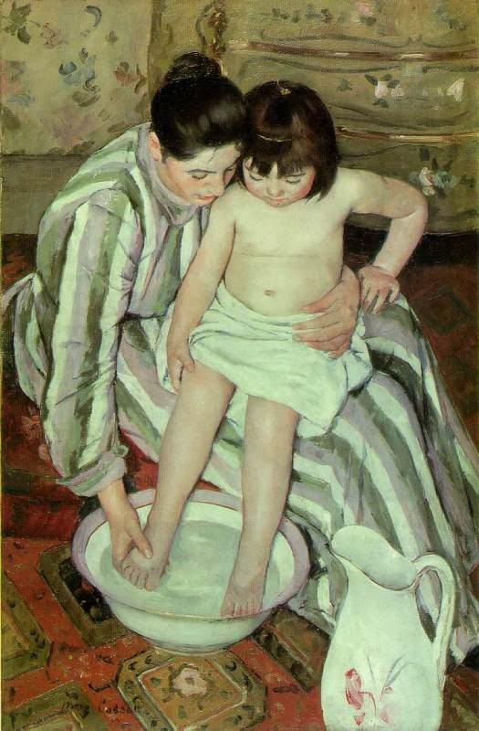 La Toilette ( The Bath)    c. 1891   by Mary Cassatt Oil Painting reproduction