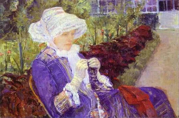  Lydia Crocheting in the Garden at Marly. 1880  by Mary Cassatt Oil Painting reproduction