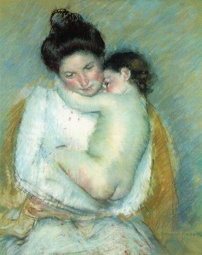 Mother and Child (pastel)  by Mary Cassatt Oil Painting reproduction