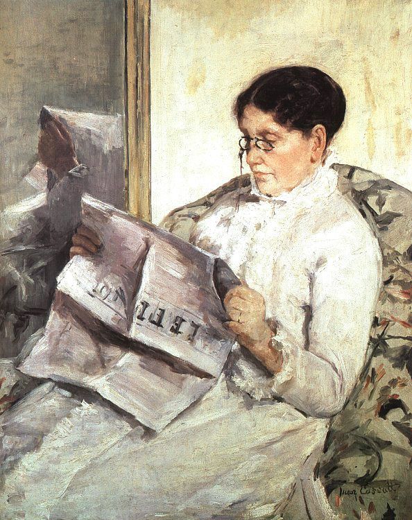 Reading 'Le Figaro', 1878   by Mary Cassatt Oil Painting reproduction