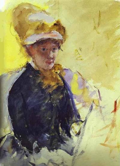 Self-Portrait. c.1880  by Mary Cassatt Oil Painting reproduction