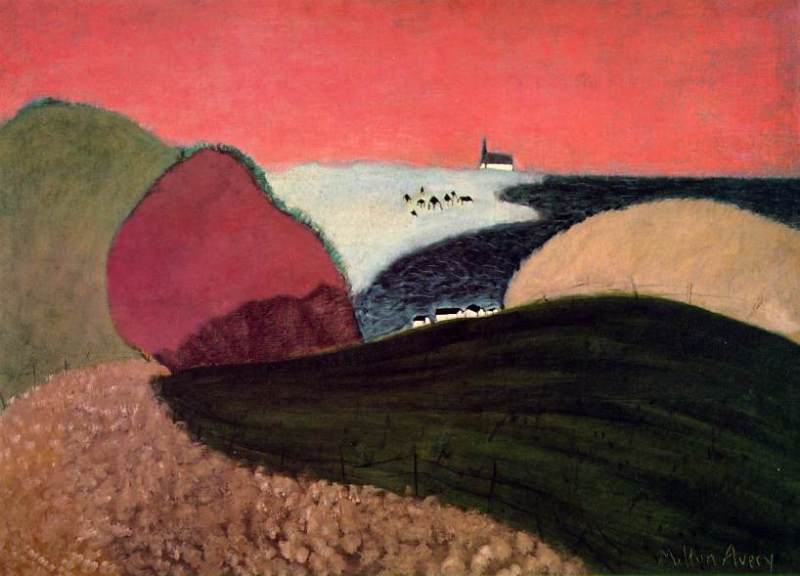 Gaspe  pink sky   by Milton Avery Oil Painting reproduction