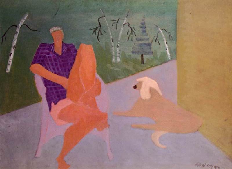 Man and dog   by Milton Avery Oil Painting reproduction
