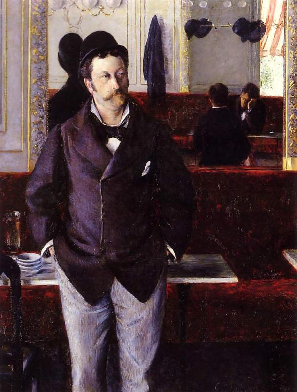 In a Cafe 1880  by Gustave Caillebotte  Oil Painting reproduction