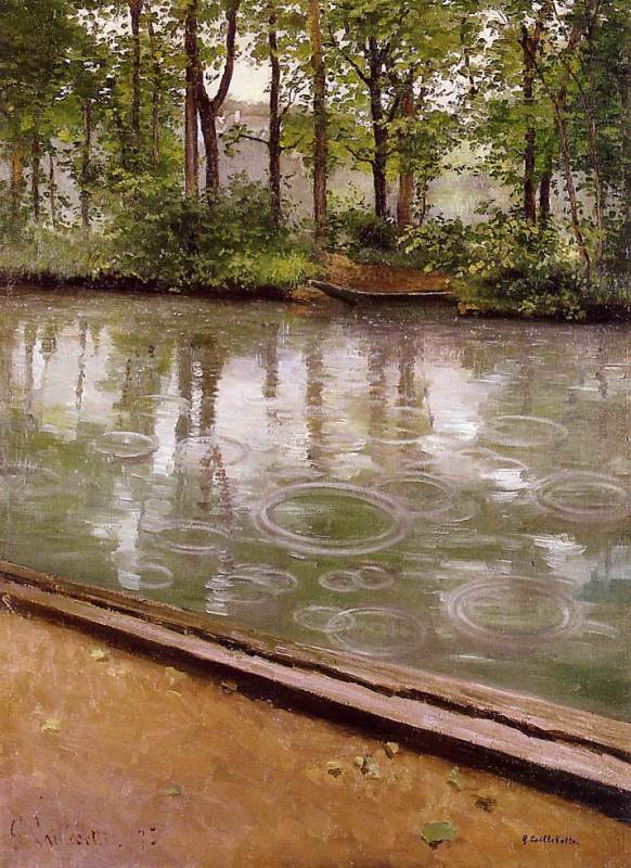 The Yerres, Rain 1875  by Gustave Caillebotte  Oil Painting reproduction