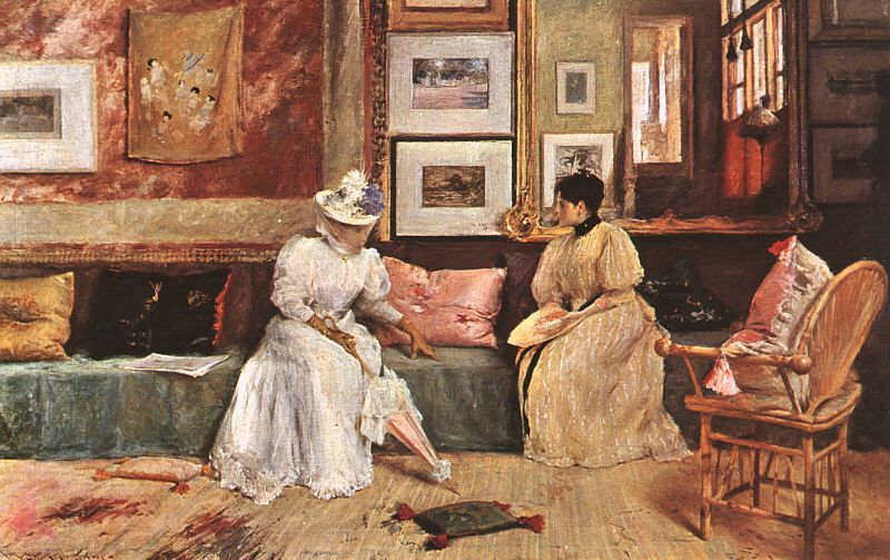 Friendly Visit 1895 by William Merrit Chase Oil Painting reproduction