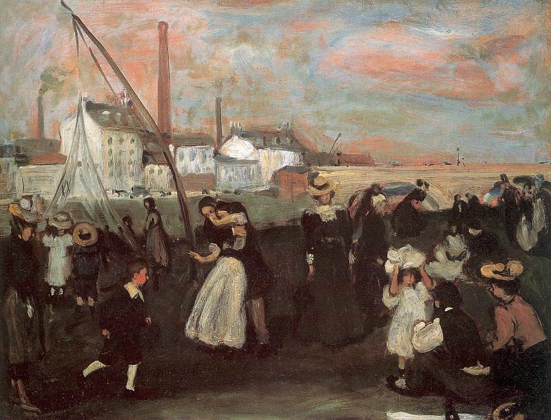 On the Quai  1895  by William Glackens Oil Painting reproduction