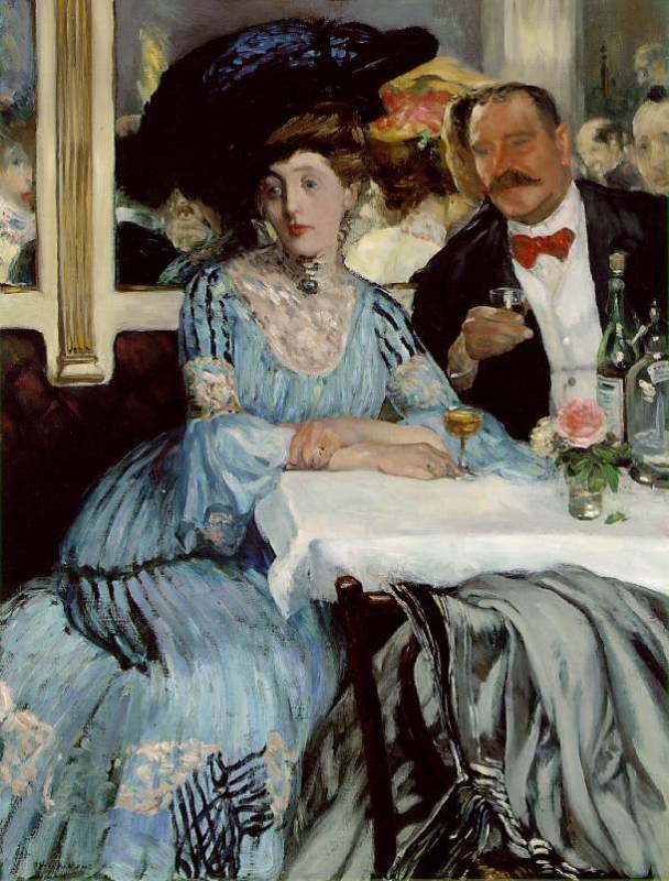Chez Mouquin  1905  by William Glackens Oil Painting reproduction