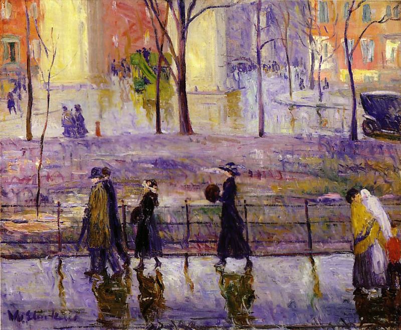 March Day - Washington Square  1912   by William Glackens Oil Painting reproduction