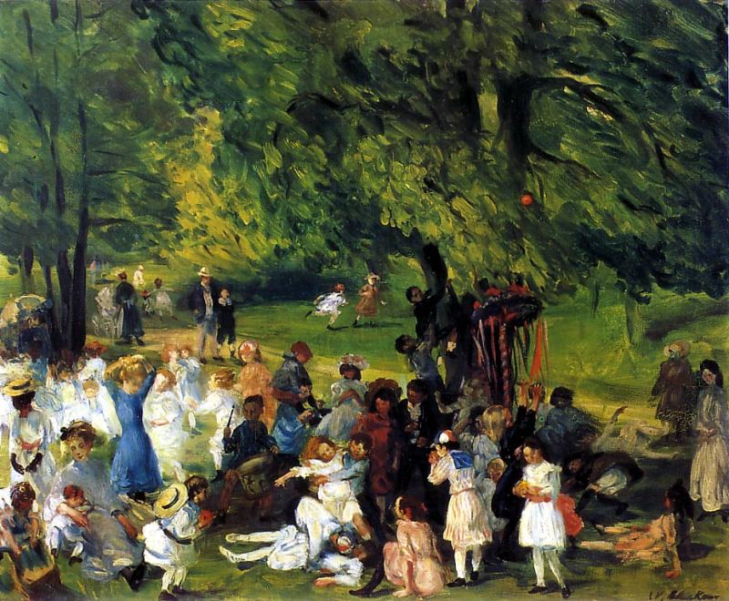 May Day, Central Park  c.1905    by William Glackens Oil Painting reproduction