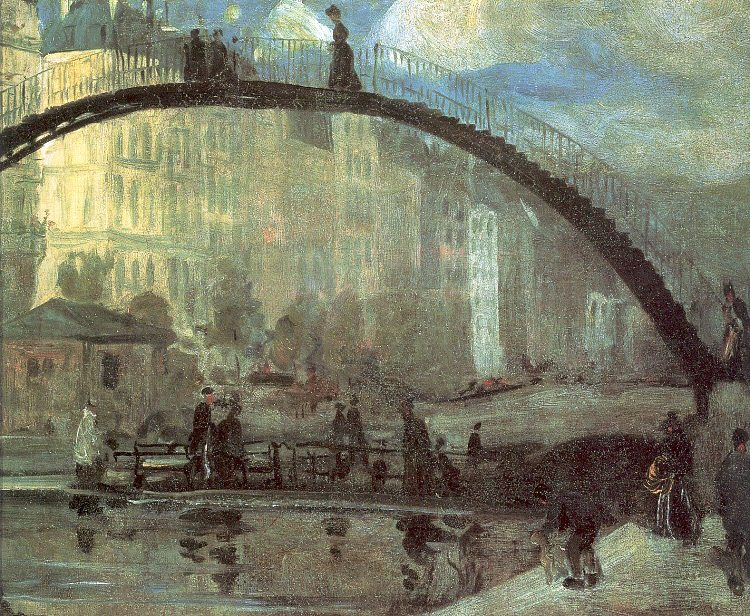La Villette   1895  by William Glackens Oil Painting reproduction